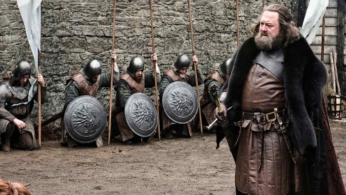 Robert Baratheon and soldiers from Game of Thrones