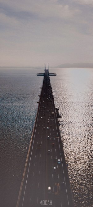 Top view of Penang Bridge, Malaysia