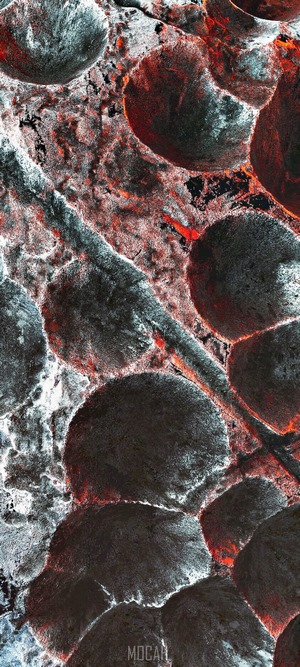 Abstract red and gray pattern with circular elements