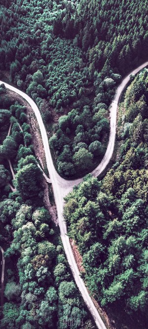 Aerial View of Brecon Forest Road Intersection