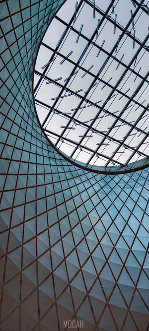 Modern round facade with skylight in Fulton Center, NYC