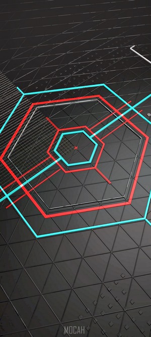 Abstract Hexagonal Pattern with Neon Lines