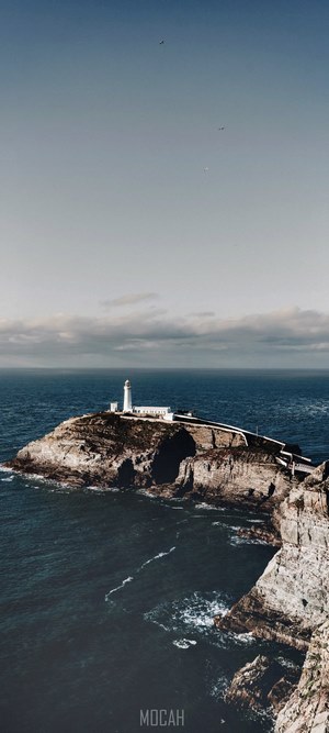 South Stack Lighthouse on a rocky island