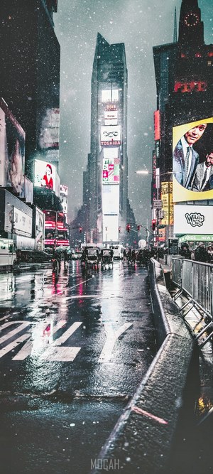 Times Square in a Snowstorm
