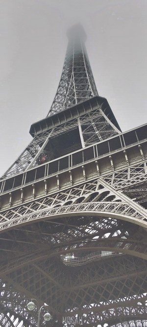 Eiffel Tower in Fog, Paris, France