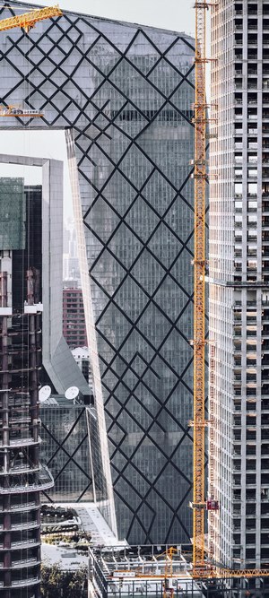 CCTV Headquarters Building and Construction Cranes