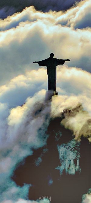 Christ the Redeemer statue above clouds