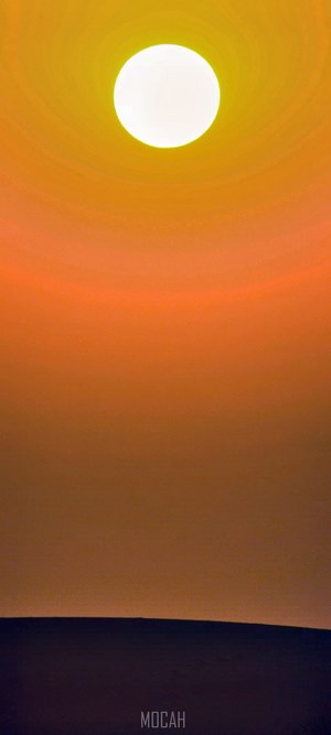 Sunset over a desert landscape
