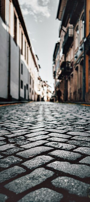 Cobblestone street in a European town