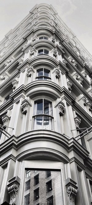 Corner of a historical building with ornate details