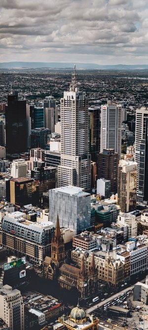 Melbourne Cityscape with St. Paul's Cathedral