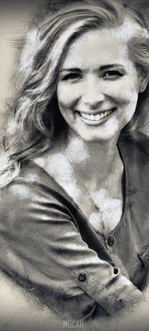Woman with blonde hair smiling