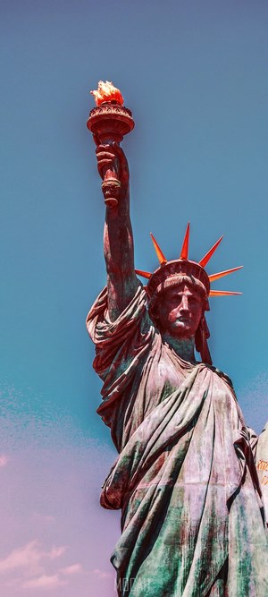 Statue of Liberty with torch and crown