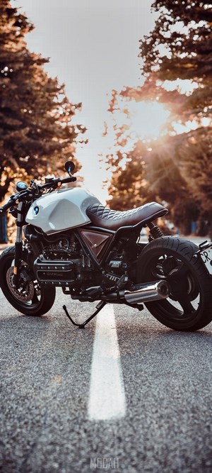 Custom BMW Motorcycle on Road