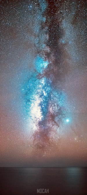 Milky Way Galaxy over the Ocean at Night