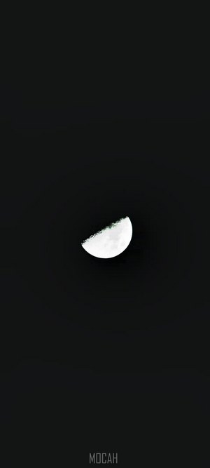 Half moon in the night sky