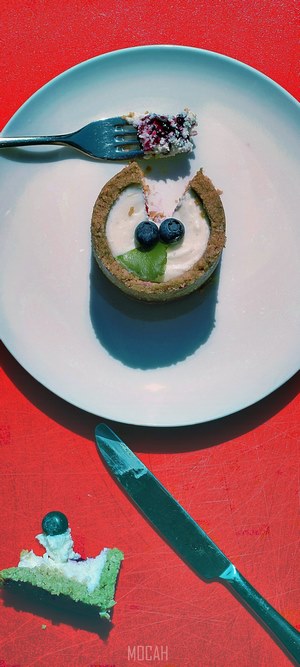 Dessert with blueberries on a plate