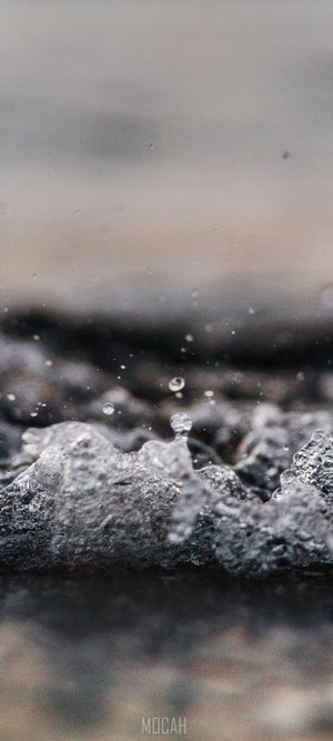 Water splash on rough surface
