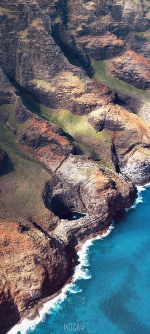 Aerial view of Na Pali Coast, Kauai, Hawaii