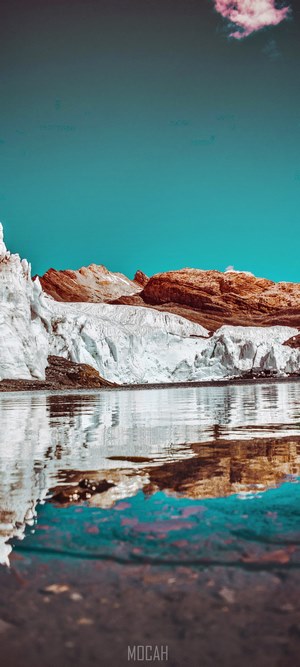 Glacier and mountains reflected in a lake