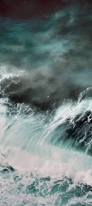 Ocean wave crashing in Sagres, Portugal