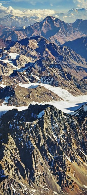 Aerial view of the Andes mountains