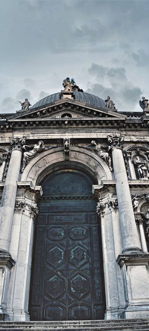 Grand Entrance of a Venetian Building with Dome