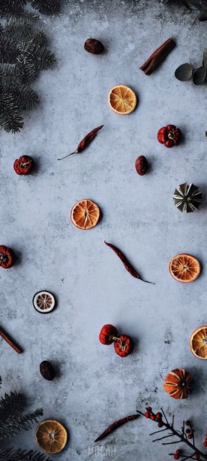 Christmas ingredients on a textured background