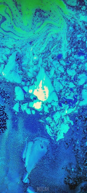 Abstract blue and green fluid art