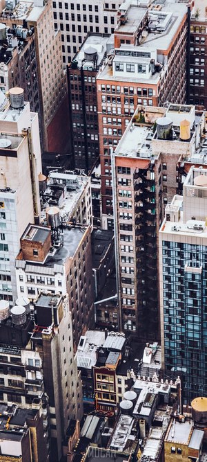 Dense Urban Cityscape with High-Rise Buildings