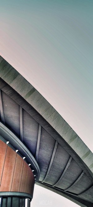 Concrete overhang of a round building