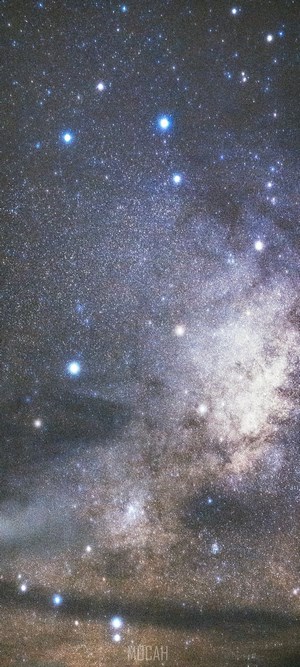 Milky Way Galaxy with Blue Stars