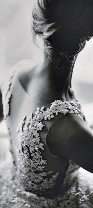 Bride in lace dress