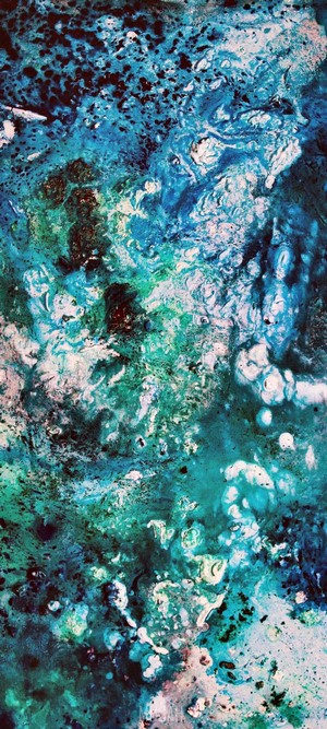Abstract blue and teal fluid art