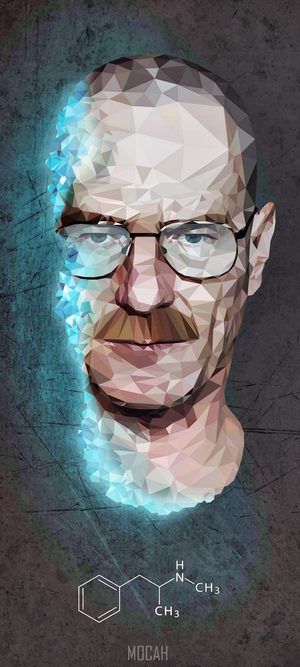 Walter White from Breaking Bad with chemical formula