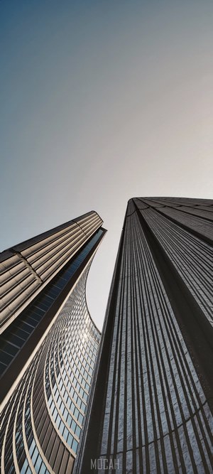 Modern skyscrapers against a clear sky