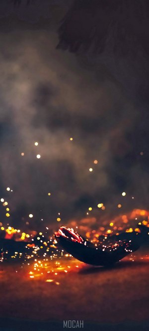 Sparkler in smoke with bokeh