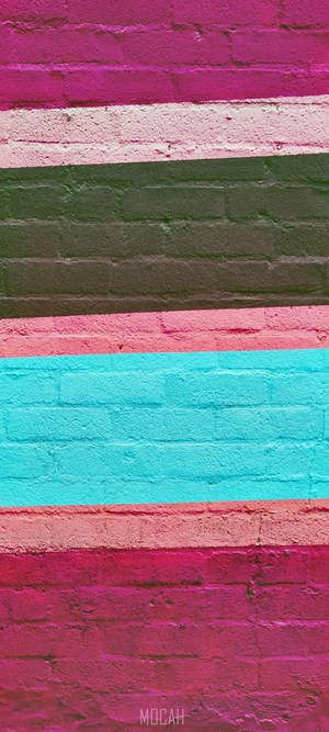 Pink, Blue, and Purple Brick Wall Pattern
