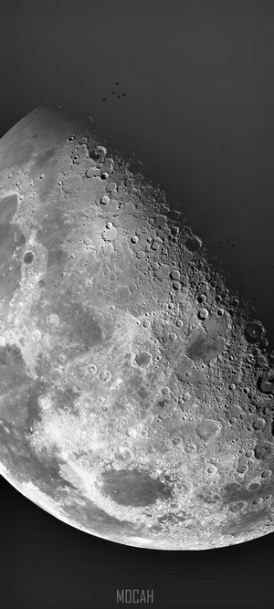 Close-up of the Moon's craters