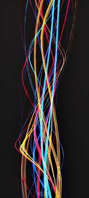 Abstract light trails in red, blue, and yellow
