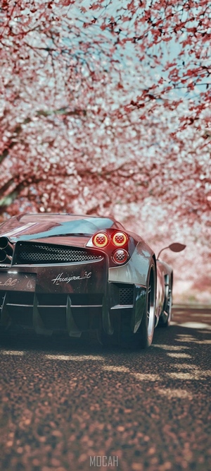 Pagani Huayra Sports Car with Cherry Blossoms