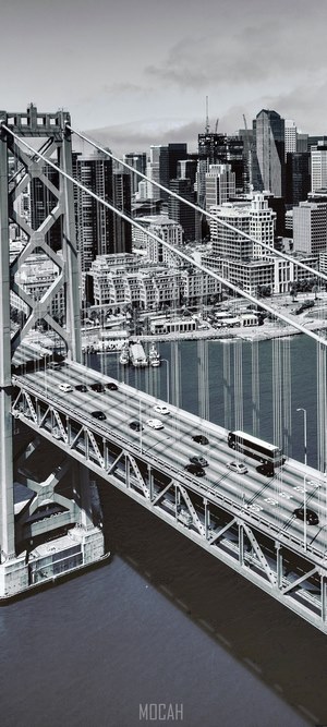 San Francisco-Oakland Bay Bridge in Black and White