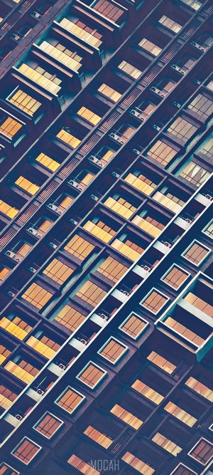 Abstract apartment building facade with windows