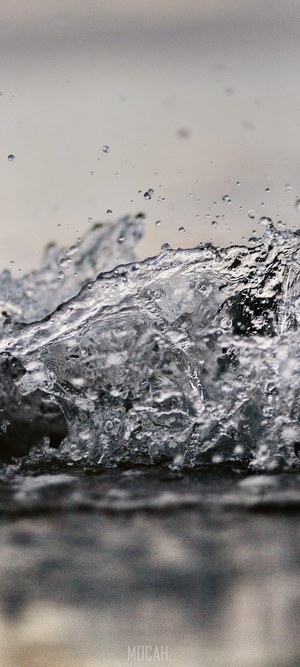 Water splash with droplets