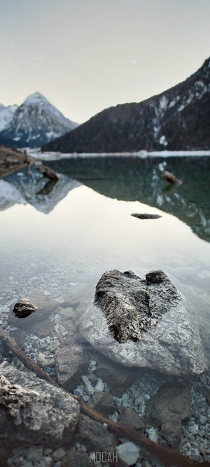 Lake with Mountains and Rocks