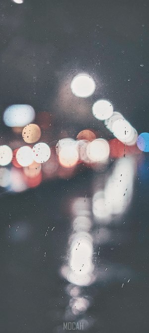 Bokeh lights on a rainy day