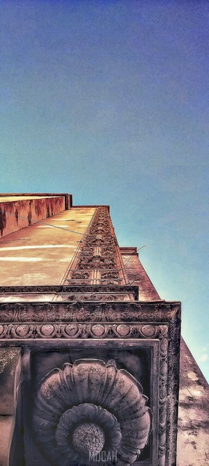 Architectural detail against a blue sky