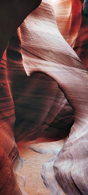 Antelope Canyon rock formation and sandy path