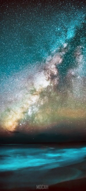 Starlit Galaxy Over Ocean Shore