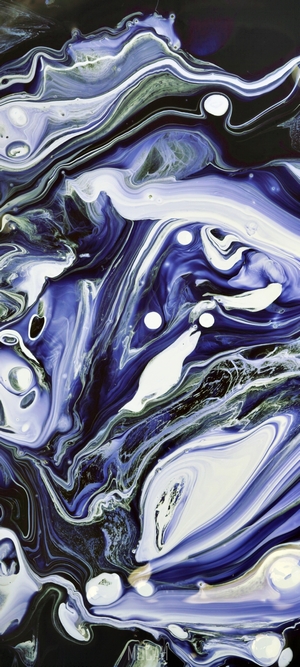 Abstract Blue and White Fluid Art